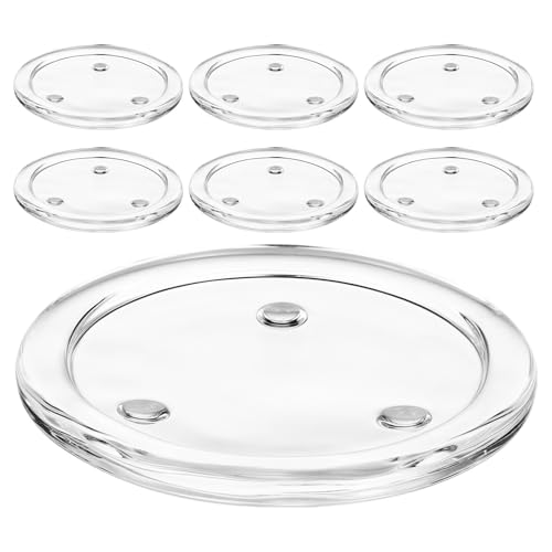 Diseño elegante de plato de vidrio transparente redondo para decoración minimalista 2