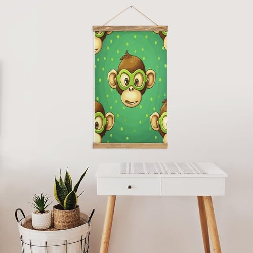 Arte de pared de mono FekiLoot: decora tu oficina con un cuadro de pergamino único 7