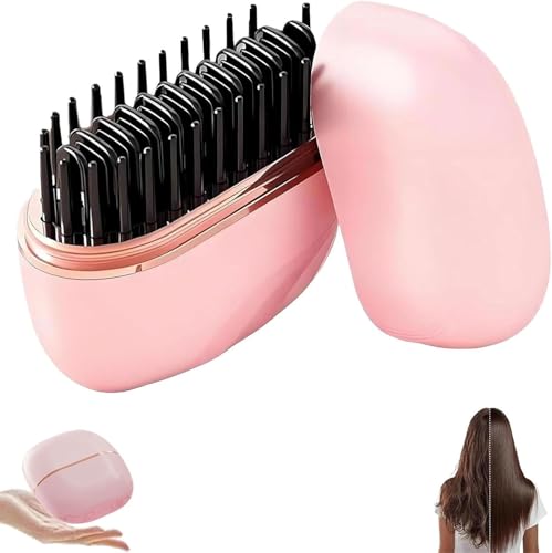 Mini Hair Straightener Brush Wireless, 3 niveles de temperatura, cepillo alisador portátil, recargable, con goma de seda y 2 pinzas para el pelo, adecuado para todos los peinados (rosa) Mini Hair Straightener Brush Wireless, 3 niveles de temperatura, cepillo alisador portátil, recargable, con goma de seda y 2 pinzas para el pelo, adecuado para todos los peinados (rosa)