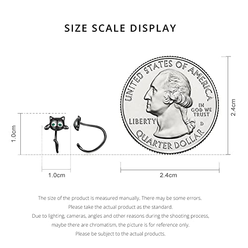 Black Plated Hoops Earrings 925 Sterling Silver Small Half Hoop Cat Huggie Earrings Cute Tiny Hoop Earrings For Women Girls #TOP5