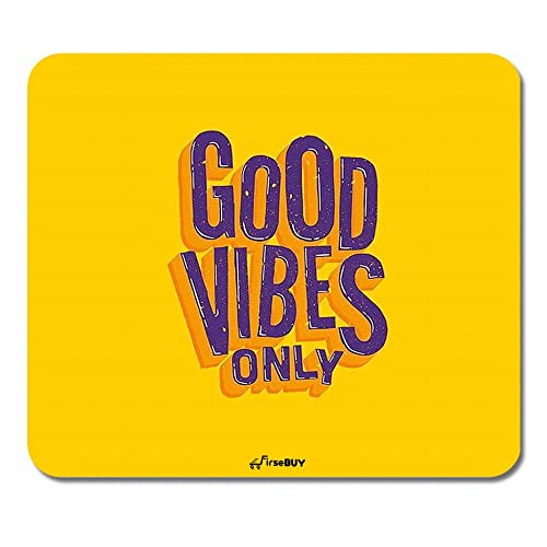 Image of Rectangle Mouse Pad, Anti Slip Rubber Good Vibes Only Motivational Mousepads Desktops Gaming Mouse Mat Customized Designed for Home and Office, 8.6 X 7.08 Inches