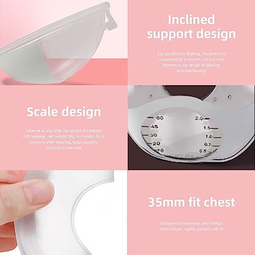 2 Pieces Milk Saver Reusable Breast Shells Milk Catcher Wearable Nursing Cup Breastmilk Saver for Collecting Breast Milk 2X Milk Saver Reusable Breast Shells Silicone Milk Catcher Wearable Nursing