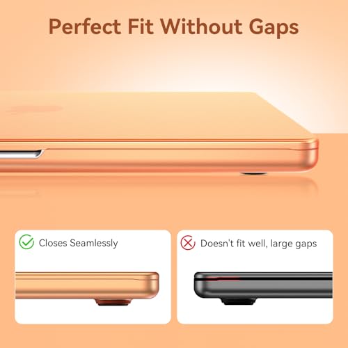 Image of EooCoo Case Compatible with MacBook Air 13 inch M4 2025 2024 2023 2022 M3 M2 A3240 A3113 A2681, Matte Hard Scratch Resistant Protective Cover Compatible for MacBook Air 13.6 inch Case, Matte Orange