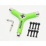 INSTSK8(インストスケート) 1インチ+ビスセット アクスルナットねじ切り付 スケートボード スケボー ツール Y字 工具 レンチ (グリーン)
