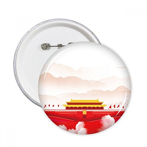 Pins badge bouton de décoration pour vêtements motif drapeau rouge montagne 5pcs L