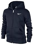 Durchgehender Reißverschluss NIKE, Jungen Kapuzenpullover mit Durchgehendem Reißverschluss, Blau (Obsidian/White), Gr.XS
