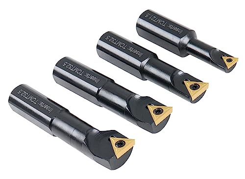 Accusize Industrial Tools 3/4" 4Pc Indexable Stubby Length Boring Bar Set, W/Carbide Tin Coated Tcmt Inserts And Extra Screws, Ej99-2180 #TOP7