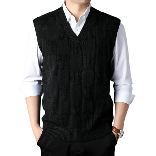 Gilet sans manches en laine jacquard pour homme - Style casual automne hiver