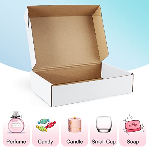 Poever Shipping Boxes 9X6X2 Inches White Small Mailing Boxes 25 Pack Cardboard Corrugated Box Mailers #TOP4