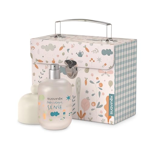 Suavinex, Baby Cologne Sense + Cofre Regalo, Colonia Sin Alcohol para Bebés y Niños, Agua Perfumada, Dermatológicamente Testada, Apta Pieles Sensibles, 94% Ingredientes de Origen Natural, 100 ml