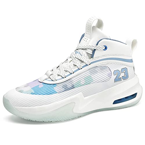 ASHION Boys Girls Shoes Sneakers Kids Shoes Boy's Basketball Shoes for Kids Basketball Shoes Tennis Shoes Non-Slip Sneakers(8,A-Blue)