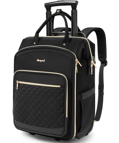 Rolling Backpack for Women 16 Inch