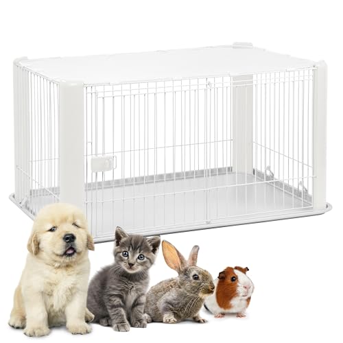 Iris Ohyama, Box, Cassa per cani, Coniglio, Porta scorrevole, L113 x P78,8 x H60 cm, CLS-1130, Bianco