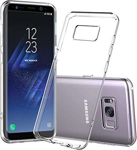 Image of NISHTECH for Samsung Galaxy S8 Plus Premium Transparent Hybrid Soft Slim Dust Proof Back Case Cover Silicone with Camera Protection