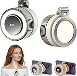 hepanio Clip On Fan,Small Fan Clip on for Shirt & Waist 3 in 1 Portable Silent Mini Bladeless Fan Magnetic Phone Fan Magsafe Compatible with Fill Light,Clip & Desktop Dual Use,360° Clip On Fan