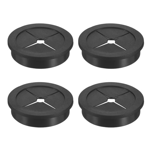 M METERXITY 4-Pack Rubber Grommets for Wiring 45mm Desk Grommet Double-Sided Flexible Cable Cord Grommet Desk Hole Cover for Cables/Wires Through Protection Cable Grommet [Black]