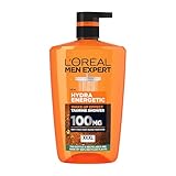 L'Oréal Men Expert Hydra Energetic 3-in-1 Shower Gel - Energizing Body, Face & Hair Wash for Men, Instant Wake-Up Effect, Invigorating & Refreshing Cleanser XXXL 1L