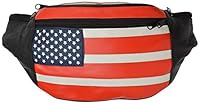 Algopix Similar Product 10 - Genuine Leather USA Flag Fanny Pack