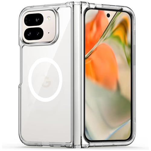 Coque Pixel 10 Pro transparente magnétique pliable sans jaunissement