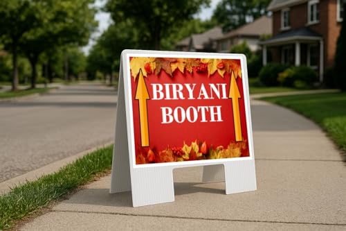 Biryani Booth Autumn Frame Colorful Maple Leaves On Red Background