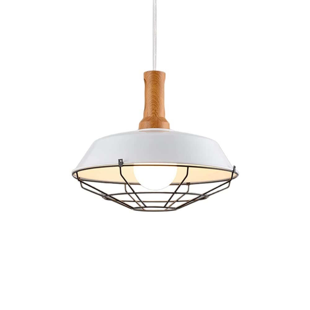 SXECAEPS Modern creative chandelier Vintage Industrial Single Head Wrought Iron Edison Lighting Rustic American Style Creative Restaurant M/White 36Cm