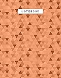 Notebook Orange (Pantone) Color Geometric Triangles Filled Patterns Cover Lined Journal: Task Manager, Work List, Journal, 21.59 x 27.94 cm, To Do ... x 11 inch, 110 Pages, Budget Tracker, A4, Tax