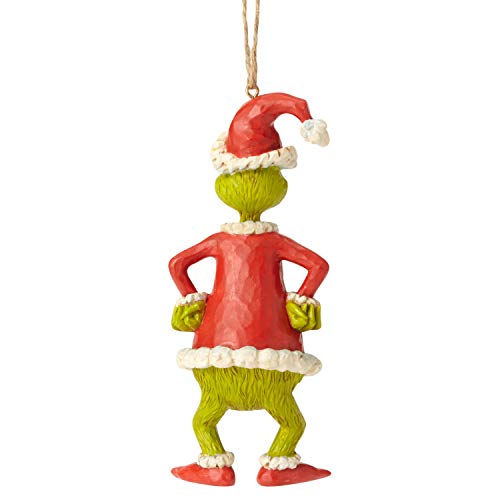 Enesco Dr. Seuss The Grinch por Jim Shore, vestido como enfeite de Papai Noel, 13 cm, multicolorido,
