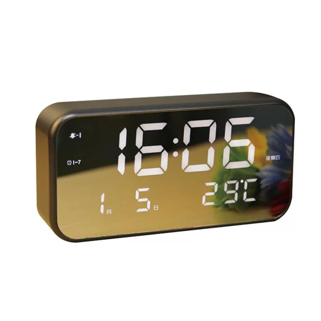 DKIUGL Can Music Alarm Clock Multifunctional Glow-in-the-dark Silent Bedside Digital Electronic Desk