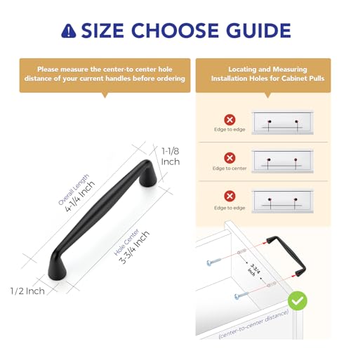 Image of Ravinte 10 Pack 3-3 /4 Inch Matte Black Kitchen Cabinet Handles Solid Zinc Alloy Cabinet Pulls Cupboard Hardware Drawer Handles