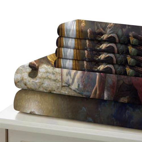 Parure de lit Jésus en microfibre premium avec motifs 3D chrétiens et finitions zippées