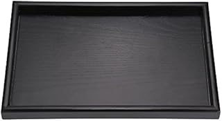 Ejoyous Wooden Serving Tray, Tea Coffee Food Platter Rectangular Black Wood Plate Snack Tray Breakfast Tray, for Storage Dinner Fruit Milk Coffee Wine Fruit Kitchen Living Room(30 * 20 * 2cm)