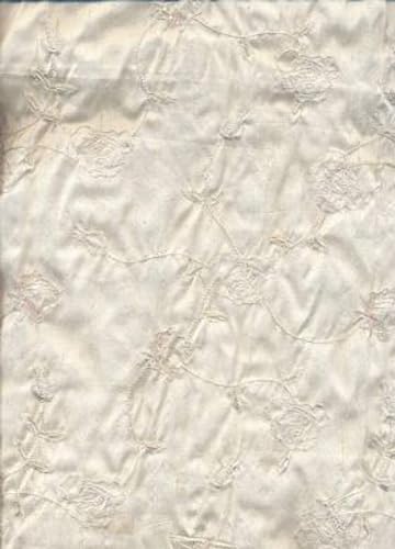 Soie Dupioni broderie perlée ivoire 112 cm évite la déformation des tissus