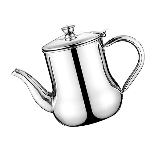 RORPOIR Aceitera De Acero Inoxidable 11 Oz a Prueba De Fugas Mango Ergonómico Plateada Para Cocina Doméstica Dispensadora De Aceite, Vinagre y Salsa De Soja Segura y Práctica