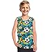 Fowototi Blue Soccer Tank Tops for Boys Casual Funny Graphic Crew Neck Sleeveless T Shirts Size 7-8 Kids Comfy Breathable Summer Athletic Tank Vest