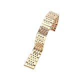 Type de fermoir: ACIER GeRnie Bracelet de montre en acier inoxydable, 14MM 16MM 18MM 19MM 20MM, fait for Bracelet de montre 1853 T41 T17, argent, or Rose, or (Color : 06-Rose, Size : 21mm)
