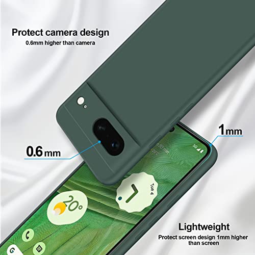 GiiYoon Case Compatible with Google Pixel 7, Silky-Soft Touch Full-Body Protective Phone Silicone Case, Shockproof Cover with Microfiber Lining, green - Image 2