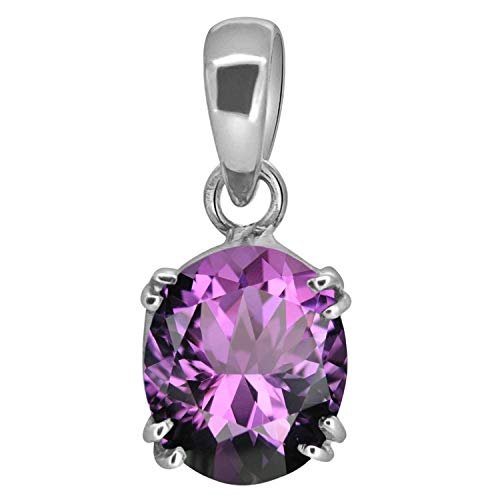 Pendentif Katela Amethyst en argent de 10 carats certifié GGTL pour homme et femme