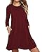 Produktbild ABRAVO Damen Casual Langes Shirt Lose Strandkleid Tunika Ärmelloses T-Shirt Kleid Sommerkleider (S=EU 32-34, A-Weinrot)