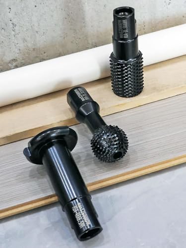 Image of Woodworking Rotary Burr Set - 3pcs Wood Carving Burrs Drill Bit Milling Tool Groving Cutter with 5 /8 inch-11 Thread for Carving Grinding Engraving Reaming Groving