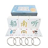 LELEYU Hieroglyphic Pictograph Symbols Chinese Alphabet Learning Color Flash Memory Cards Mandarin Simplified Character Edition,Pinyin and Stroke Illustrations,Stage 1