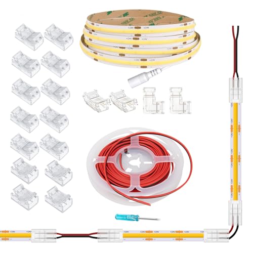 Tira Led Blanca Cálida 5 Metros con Conectores COB miniatura 1
