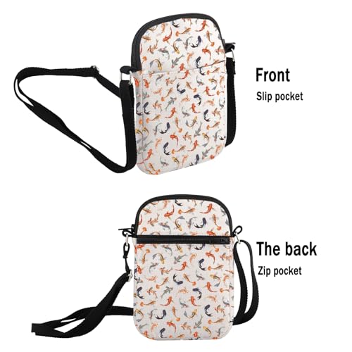 G2TUP Fish Lover Gift Koi Fish Crossbody Bag Japanese Koi Travel Bag Japanese Culture Lovers Gift Koi Fish Lover Gift2
