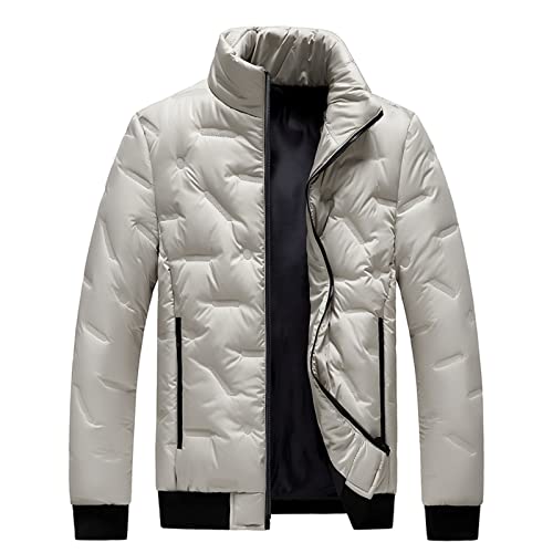 Veste d'hiver homme chaude à col montant et grande poche pour le quotidien
