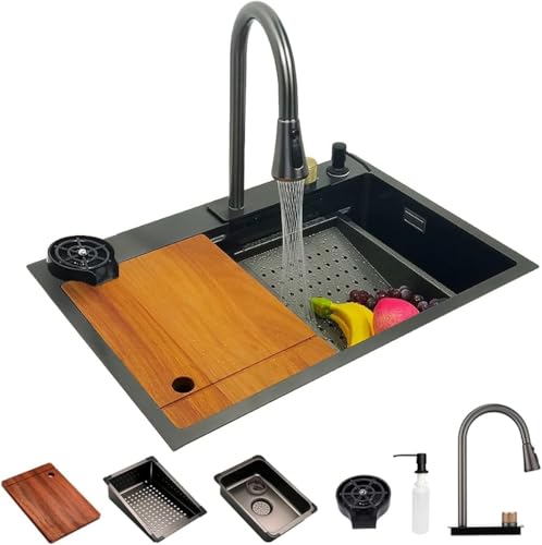 Cuba Gourmet Premium Cascata Lavador Copos Torneira Extensivel Completa Pia Cozinha Multifuncional L