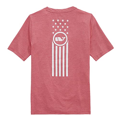 Vineyard Vines Boys' Baseball Whale Flag Short-Sleeve Harbor Performance Tee, Sailors Red #TOP13