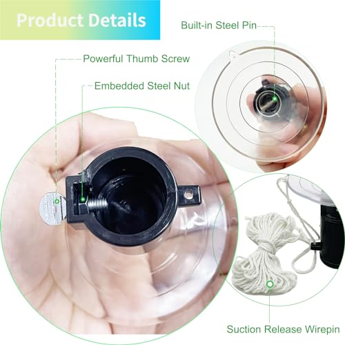 PETIT MANON Suction Cup Light Bulb Changer, Light Bulb Changer for High Ceilings and Recessed Lights, Suction Cup Flat Light bulb Remover Tool for Living Room Home Track Lights - Thumbnail 4