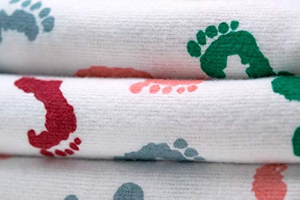 Baby Swaddle Hospital Blanket 3 Pack, Large Nursery Receiving Wrap, Unisex Boy Girl, 100% Soft Cotton Swaddles Newborn for Comforting, Durable Hospital Quality (Baby Feet, 3 Pack)