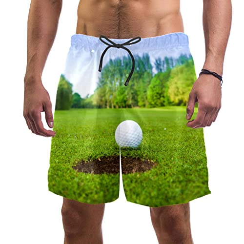 Short de plage léger pour hommes HadHfun à motif balle de golf