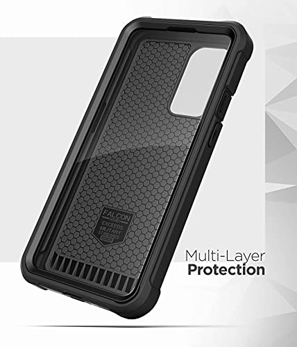 ENCASED Falcon Armor Designed for OnePlus 9 Case with Screen Protector, Protective Full Body Cover with Built-in Screen Guard (Black) (OnePlus 9 PRO)