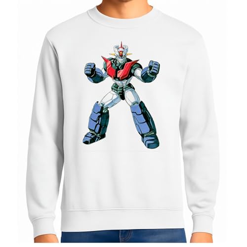 the Fan Tee Sudadera Adulto Sin Capucha de Hombre Dibujos Animados Mazinger Z Manga Retro 80 Puños Fuera Mech Z 028 116 XXL